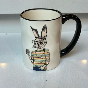 Signature Housewares Inc Hipster Coffee Mug Bunny w/Latte NEW